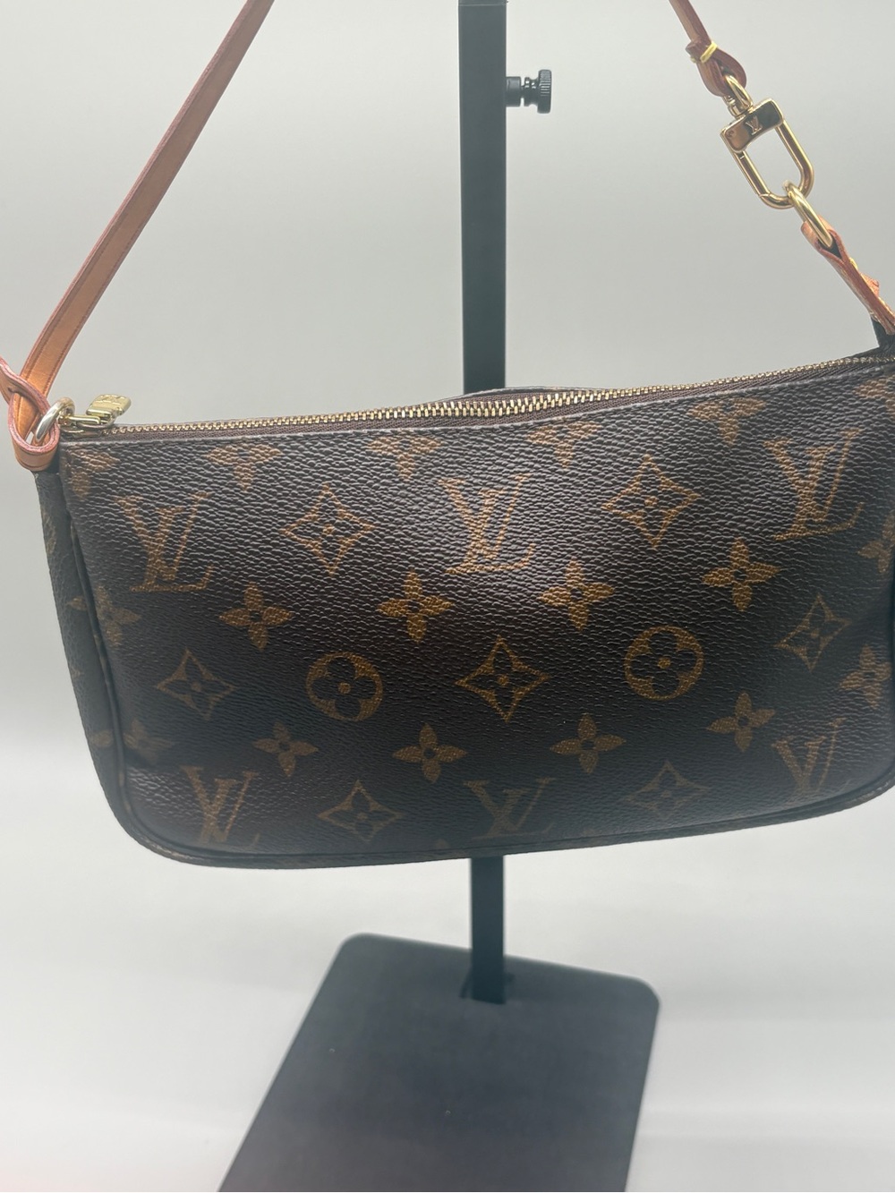 Louis Vuitton Monogram Canvas Shoulder Pochette in Brown and Tan